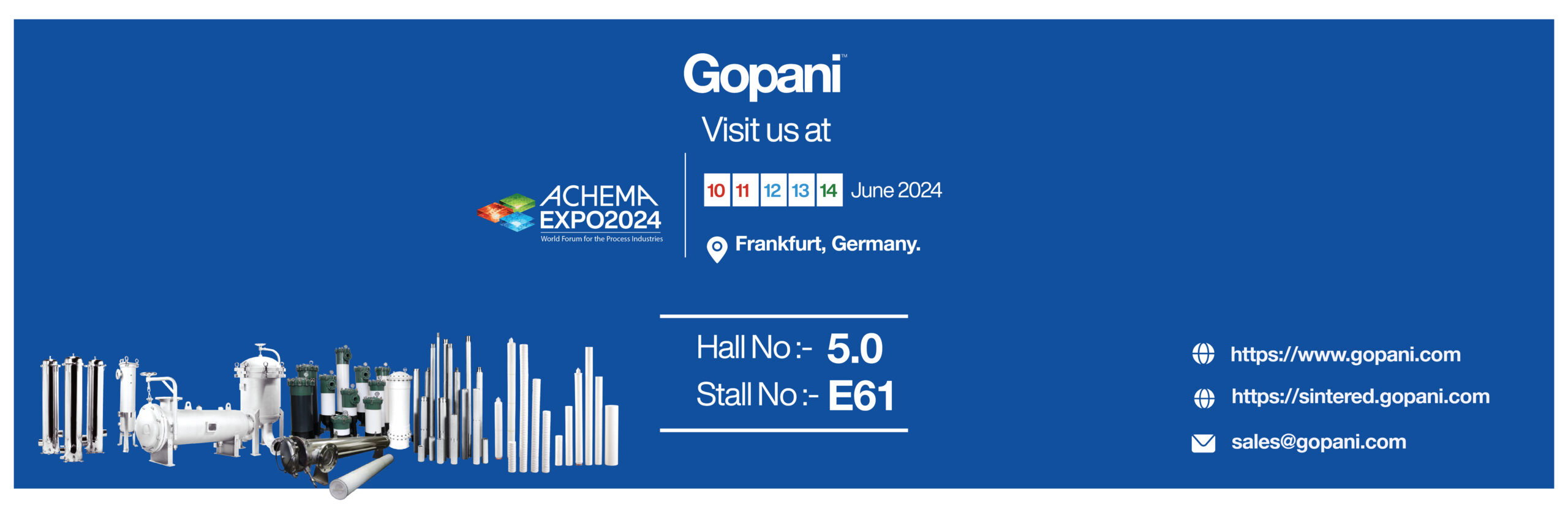 ACHEMA Expo 2024 Germany Frankfurt Main - Gopani Filters