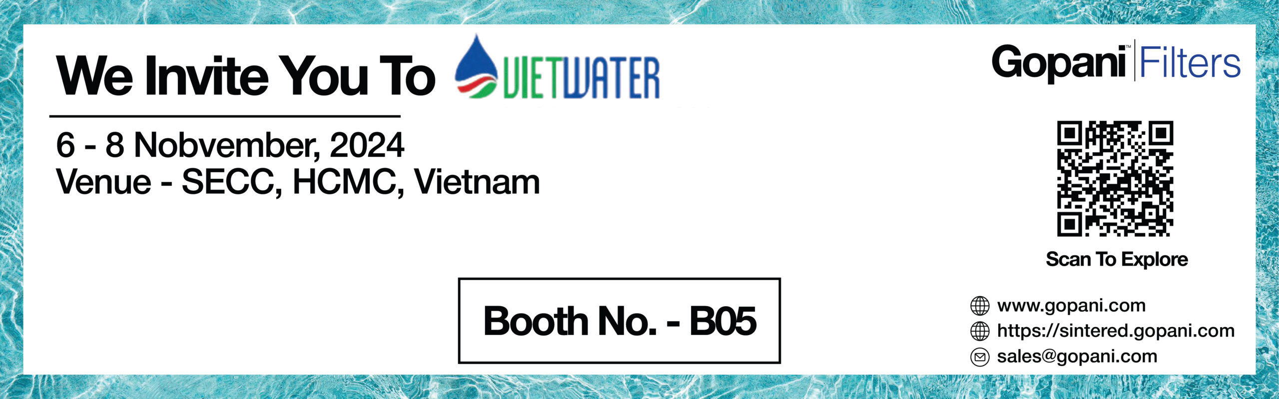 Visit Gopani Filters at Viet Water Expo 2024 at Booth No-B05